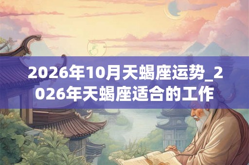 2026年10月天蝎座运势_2026年天蝎座适合的工作