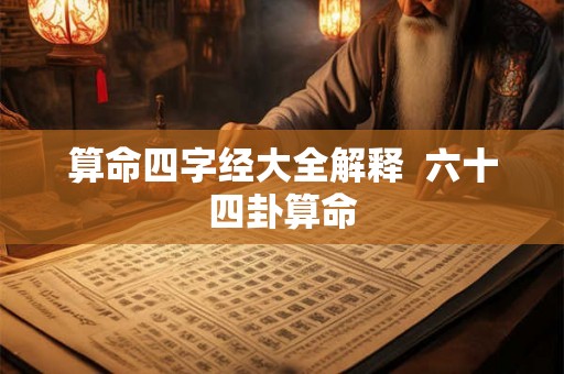算命四字经大全解释 六十四卦算命 算命四字经大全解释 六十四卦算命