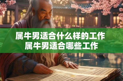 属牛男适合什么样的工作 属牛男适合哪些工作
