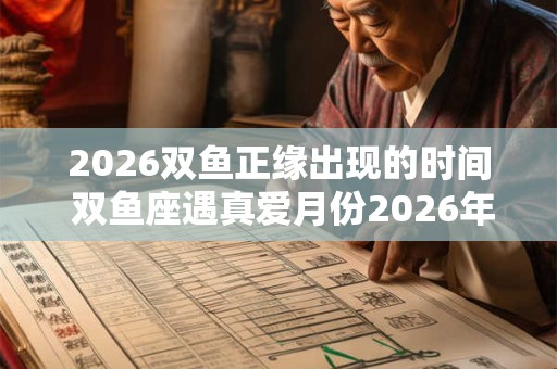 2026双鱼正缘出现的时间 双鱼座遇真爱月份2026年