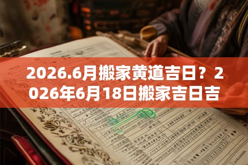 2026.6月搬家黄道吉日？2026年6月18日搬家吉日吉时