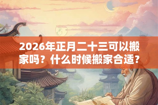 2026年正月二十三可以搬家吗？什么时候搬家合适？