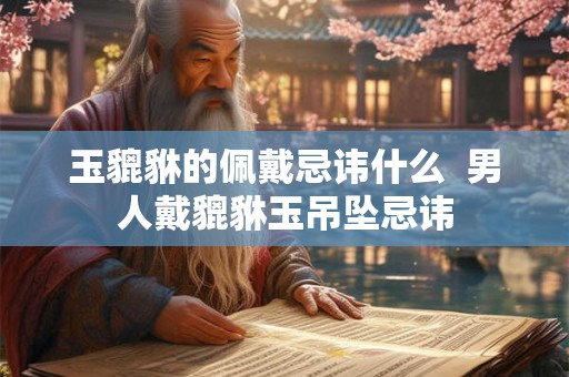 玉貔貅的佩戴忌讳什么  男人戴貔貅玉吊坠忌讳