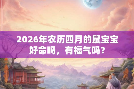 2026年农历四月的鼠宝宝好命吗,有福气吗? 2026年农历四月的鼠宝宝好命吗,有福气吗?