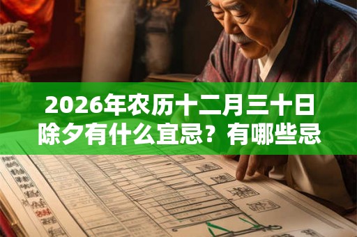 2026年农历十二月三十日除夕有什么宜忌？有哪些忌讳