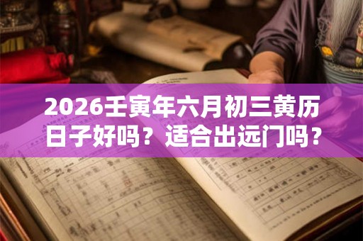 2026壬寅年六月初三黄历日子好吗？适合出远门吗？