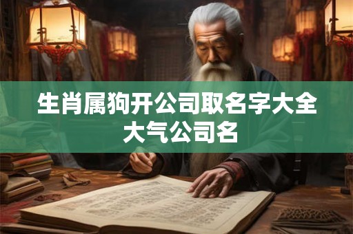 生肖属狗开公司取名字大全 大气公司名