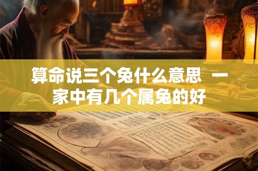 算命说三个兔什么意思 一家中有几个属兔的好 算命说三个兔什么意思 一家中有几个属兔的好