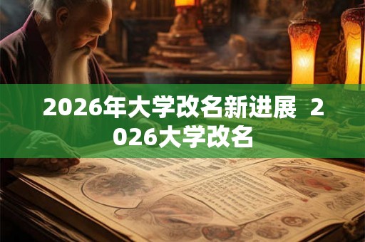 2026年大学改名新进展  2026大学改名