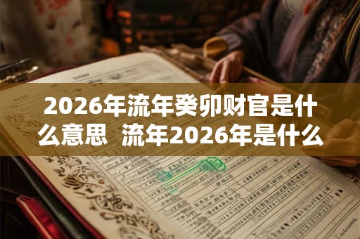2026年流年癸卯财官是什么意思  流年2026年是什么意思