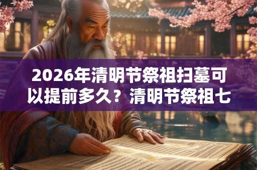 2026年清明节祭祖扫墓可以提前多久？清明节祭祖七大禁忌！