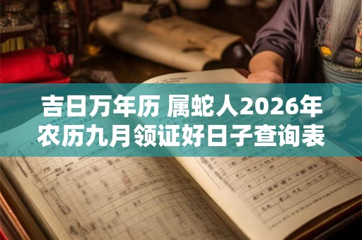 吉日万年历 属蛇人2026年农历九月领证好日子查询表