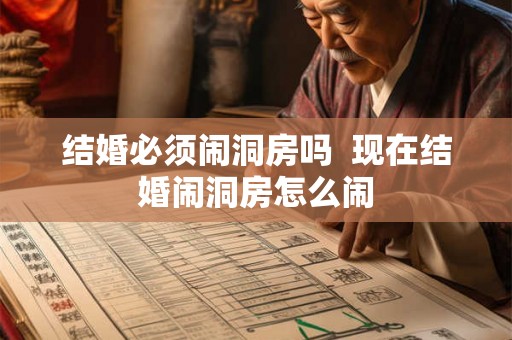 结婚必须闹洞房吗  现在结婚闹洞房怎么闹
