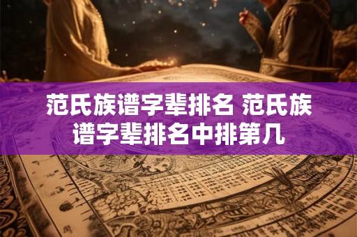 范氏族谱字辈排名 范氏族谱字辈排名中排第几