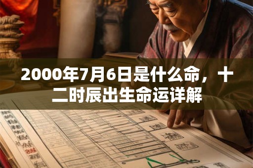 2000年7月6日是什么命，十二时辰出生命运详解