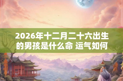 2026年十二月二十六出生的男孩是什么命 运气如何 2026年十二月二十六出生的男孩是什么命 运气如何