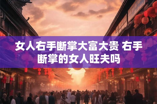 女人右手断掌大富大贵 右手断掌的女人旺夫吗