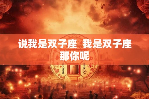 说我是双子座  我是双子座那你呢