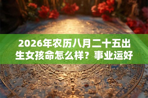 2026年农历八月二十五出生女孩命怎么样？事业运好不好？