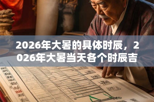 2026年大暑的具体时辰,2026年大暑当天各个时辰吉凶分析 2026年大暑的具体时辰,2026年大暑当天各个时辰吉凶分析