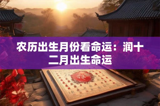农历出生月份看命运：润十二月出生命运