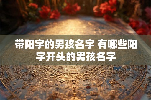 带阳字的男孩名字 有哪些阳字开头的男孩名字 带阳字的男孩名字 有哪些阳字开头的男孩名字