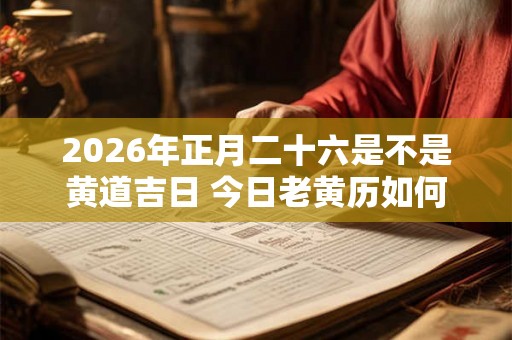 2026年正月二十六是不是黄道吉日 今日老黄历如何 2026年正月二十六是不是黄道吉日 今日老黄历如何