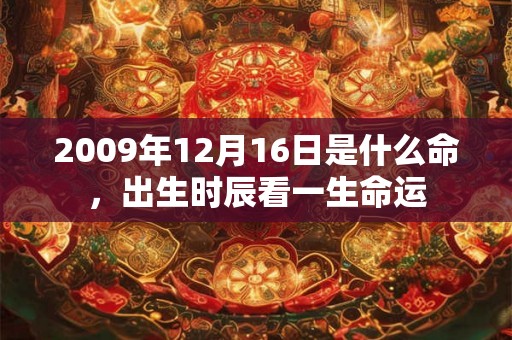 2009年12月16日是什么命，出生时辰看一生命运