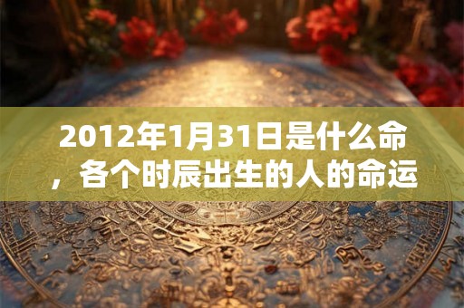 2012年1月31日是什么命，各个时辰出生的人的命运
