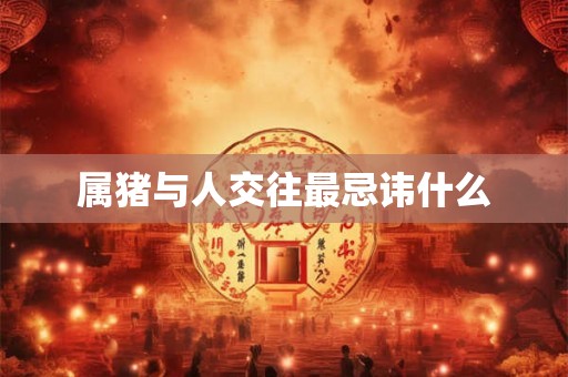 属猪与人交往最忌讳什么 属猪与人交往最忌讳什么