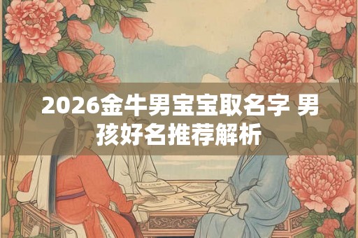 2026金牛男宝宝取名字 男孩好名推荐解析