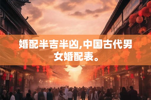 婚配半吉半凶,中国古代男女婚配表。 婚配半吉半凶,中国古代男女婚配表。