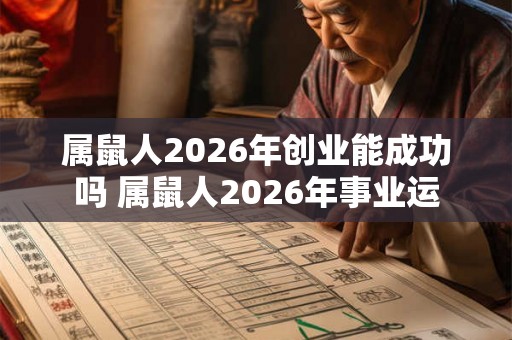 属鼠人2026年创业能成功吗 属鼠人2026年事业运 属鼠人2026年创业能成功吗 属鼠人2026年事业运