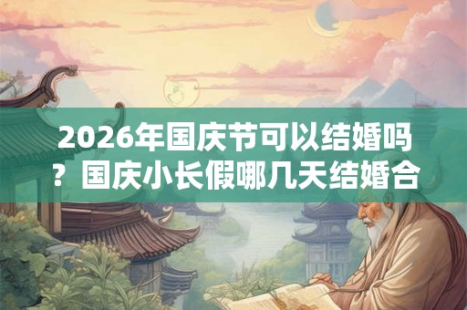 2026年国庆节可以结婚吗？国庆小长假哪几天结婚合适？