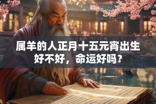 属羊的人正月十五元宵出生好不好，命运好吗？