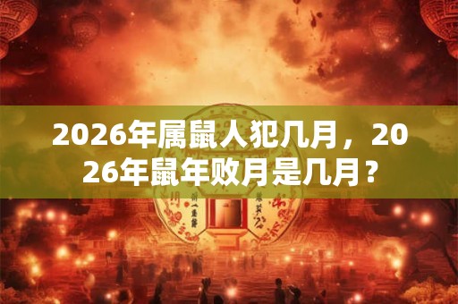 2026年属鼠人犯几月,2026年鼠年败月是几月? 2026年属鼠人犯几月,2026年鼠年败月是几月?