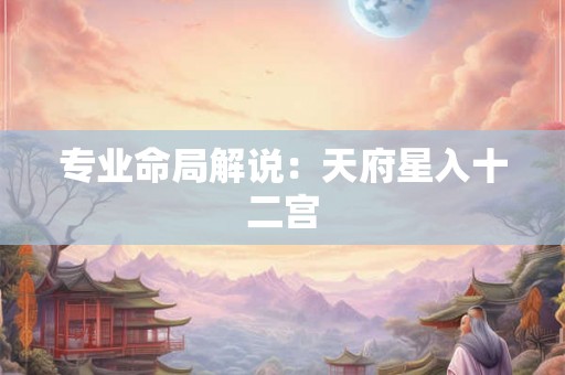 专业命局解说：天府星入十二宫