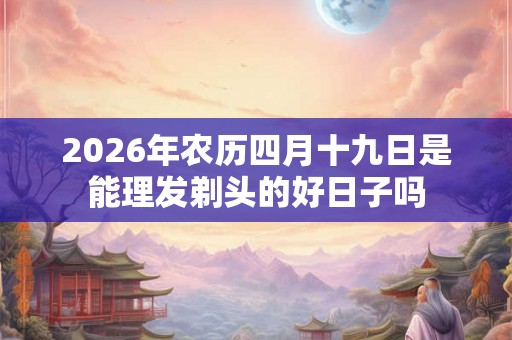 2026年农历四月十九日是能理发剃头的好日子吗
