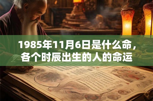 1985年11月6日是什么命，各个时辰出生的人的命运