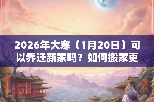 2026年大寒（1月20日）可以乔迁新家吗？如何搬家更吉利？