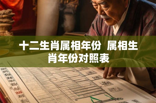 十二生肖属相年份  属相生肖年份对照表