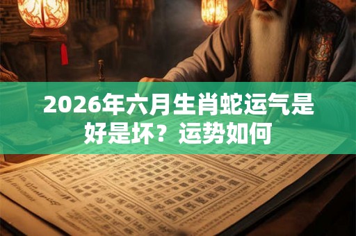 2026年六月生肖蛇运气是好是坏?运势如何 2026年六月生肖蛇运气是好是坏?运势如何
