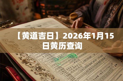 【黄道吉日】2026年1月15日黄历查询