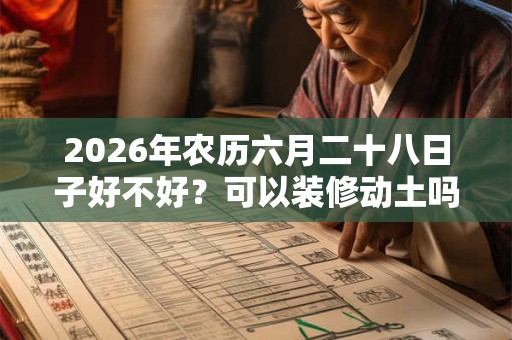 2026年农历六月二十八日子好不好？可以装修动土吗？