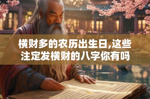 横财多的农历出生日,这些注定发横财的八字你有吗