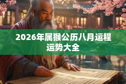2026年属猴公历八月运程运势大全