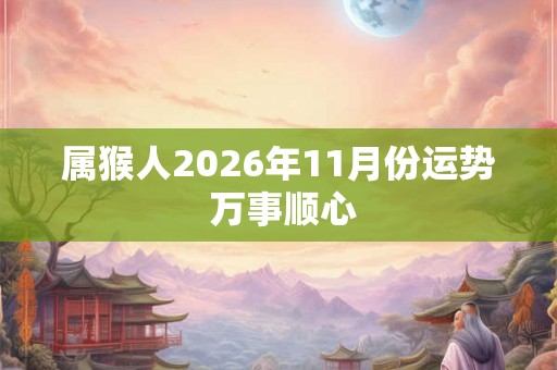 属猴人2026年11月份运势 万事顺心