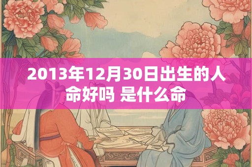 2013年12月30日出生的人命好吗 是什么命
