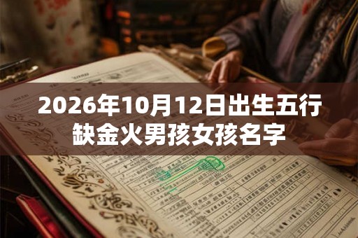 2026年10月12日出生五行缺金火男孩女孩名字