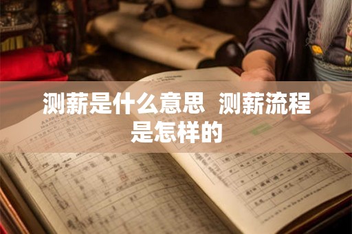 测薪是什么意思  测薪流程是怎样的